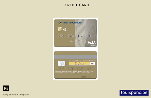 lista para imprimir plantilla de tarjeta de débito visa Guinea Banque Islmaique 